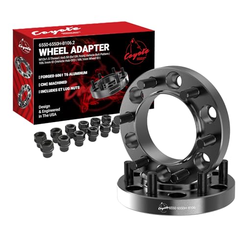 Wheel Accessories Parts 2 Pcs Hub Centric Wheel Spacers Adapters 6x5.5 6x139.7mm 1.25 Inch Thick 106.1mm Hub M12 1.5 12x1.5 Thread Stud Fits Toyota 4-Runner ｜ Tacoma ｜ Tundra ｜ FJ Cruiser - size: 1.25" (2 Pack), style: 00-24 Tacoma (Hub Cebtric)