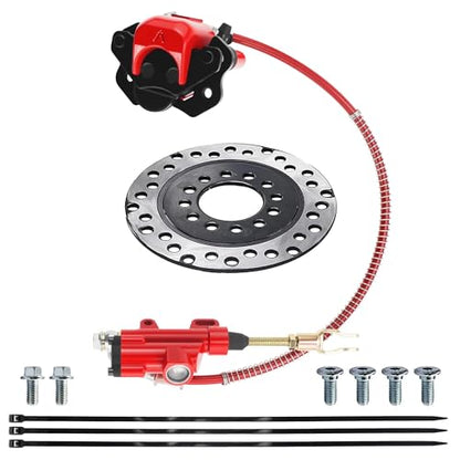 PRO BAT Rear Brake Master Cylinder Caliper Assembly Red And Black (Red) - color: Red