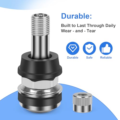 6-Pack TR416 Tire Valve Stems, High Pressure 200 PSI Tubeless Valve Stems, Brass Valve Stems, 1-1/2" Schrader Valve, Fits 0.453" & 0.625" Rim Holes for Cars/Trucks/SUVs/ATVs/Trailers - size: 6PCS