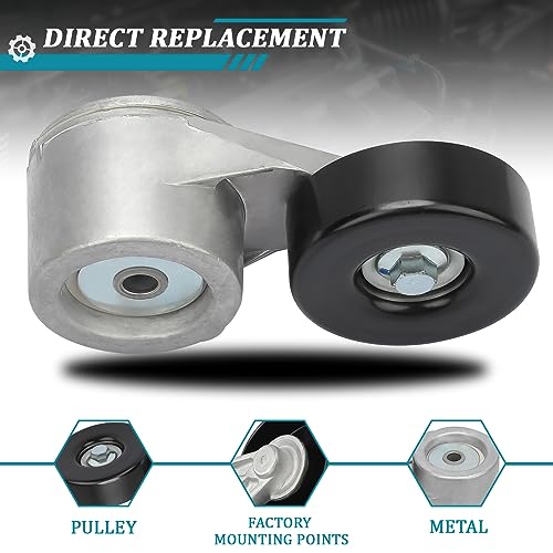 IRONTEK Belt Tensioner Assembly with Pulley Compatible for 1988-1991 Ford E-250 Econoline Club Wagon 1988-1996 E-350 Econoline 1996 Econoline Super Duty #38140 419-332 45860 F5TE6B209CA F5UZ6B209A - size: F5TE6B209CA