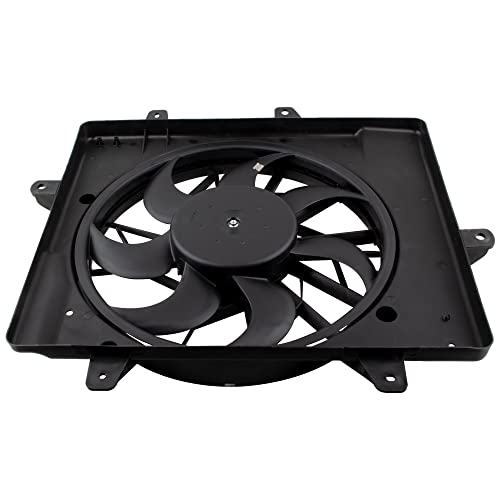 BOXI 620-440 Radiator Condenser Cooling Fan Assembly Fits for Chrysler PT Cruiser 2001-2008 2.4L L4 with 3-Pin Connector (Replaces 5017407AA)