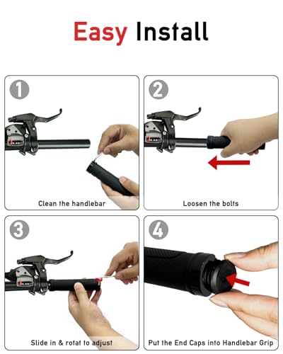 Bike Handlebar Grips, Replacement Bicycle Grips, Bike Handle Bar Wraps for Mountain, MTB, BMX, Beach Cruiser, Kids Bikes, Soft Non-Slip-Rubber Hand Grip Comfortable Ergonomic - style: Long/Short Versions