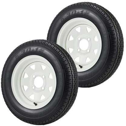 5.30-12 5.30x12 530-12 5.30-12 Trailer Tires with 12 in Rims, 4 Lug on 4 in, Load Range C, 6PR (530 12 with 4 lug) - size: 5.30-12, style: 4 lug on 4"