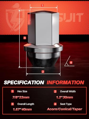 Sposuit 20 Pcs M14x1.5 OEM Lug Nuts, 22mm Hex - Replacement for Jeep - color: Chrome, size: M14x1.5, style: 20 Pcs OEM(W:1.2")