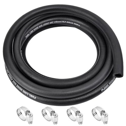 1/2 Inch ID Fuel Line Hose - 5FT Fuel Line with 4PCS Hose Clamps,300PSI High-Pressure Fuel Line for Automotive Fuel Systems Engines (1/2" ID-5Ft) - size: 1/2" ID-5Ft