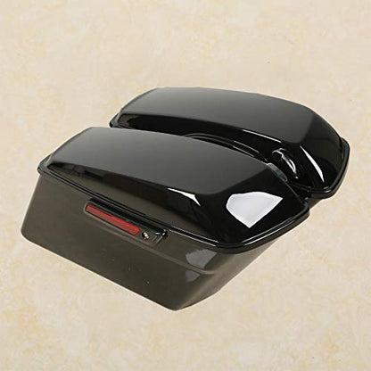 XMT-MOTO Hard Saddlebags Fit for Harley Davidson Touring 2014-2024 - color: Vivid Black saddlebags w/Black latches Kit