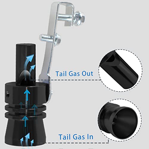Universal Black Universal Turbo Sound Whistle Muffler Pipe Sounder Simulator Tailpipe Noise Sound Enhancer Compatible with Motorcycle, Truck, Cars, Dirt Bike and Scooter(XL 2 Pack) - color: Black