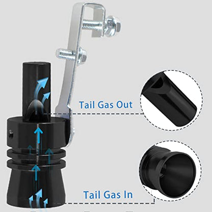 Universal Black Universal Turbo Sound Whistle Muffler Pipe Sounder Simulator Tailpipe Noise Sound Enhancer Compatible with Motorcycle, Truck, Cars, Dirt Bike and Scooter(XL 2 Pack) - color: Black