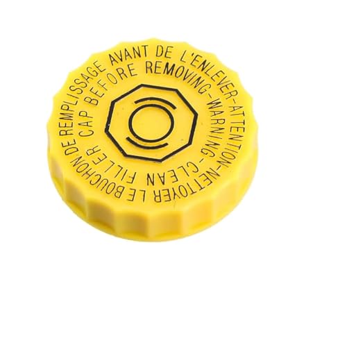 Brake Fluid Cap, Brake Master Cylinder Reservoir Cap, Brake Oil tank Cap OEM#68211910AB, Compatible with Wrangler Cherokee Compass Chrysler Pacifica(Yellow)