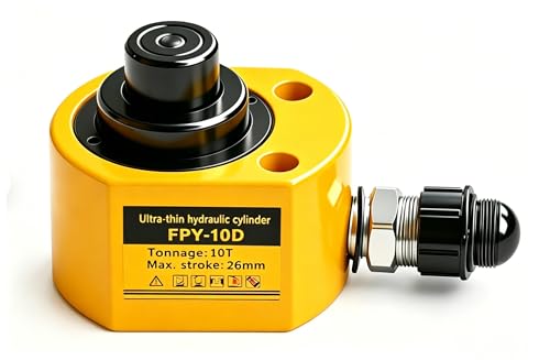 Jooptoolwook 10T Multi-Section Low Profile Hydraulic Ram Jack, 1" Stroke Portable Mini Hydraulic Lifting Cylinder for Machinery, Bridge & Construction Industry - size: 10T