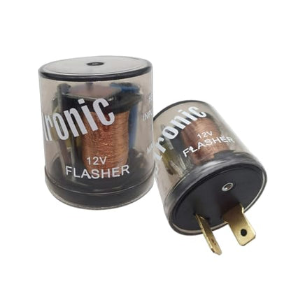 2 PCS Car 2 Pin 3 Pin Flasher, 20A 12V Transparent Round Shell Fast Flasher Relay, Turn Signal Indicator Repair Tool, Universal for Halogen Lamp Relays (Transparent)