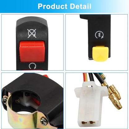 12V 7/8" Left Universal Handlebar Switch