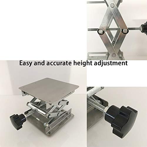 LabZhang 4" x4" Stainless Steel Lab Jack Scissor Stand Platform Lab Lift - size: 4X4