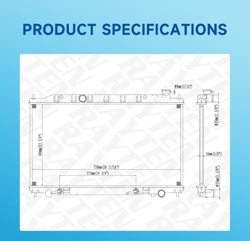 Rayten 13005 Radiator Compatible with 2007-2008 Nissan Maxima 3.5L V6 21460ZK30A CU13005 - size: RAD:13005