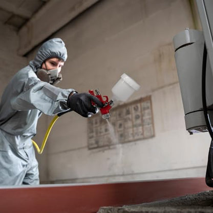 Mini HVLP Air Spray Gun, Touch Up Paint Guns with 0.8/1.0mm Nozzles - color: Red