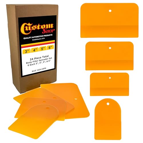 Custom Shop 4, 5, & 6 Inch Plastic Body Filler Spreader Tools (24 Pack)