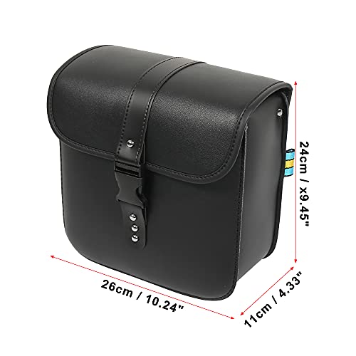 Motoforti Pair Motorcycle Saddlebag Side Tool Bags Cycling Luggage Bag Waterproof Quick Release Buckles - color: Black