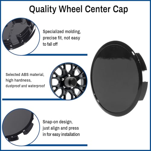 Open End Plus Plug Center Caps for Trailer RV Replacement EZ Lube Cap, 2.22in, Black, 4PCS - color: Black