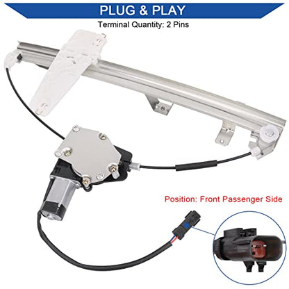 Obaee 741-557 Front Passenger Side Power Window Lift Regulator & Motor Assembly Compatible with Jeep Grand Cherokee WJ Series 2000-2004, Only Fit the Car Manufactured After 3/9/2000 Replace 55363286AD - size: Front Right Passenger Side