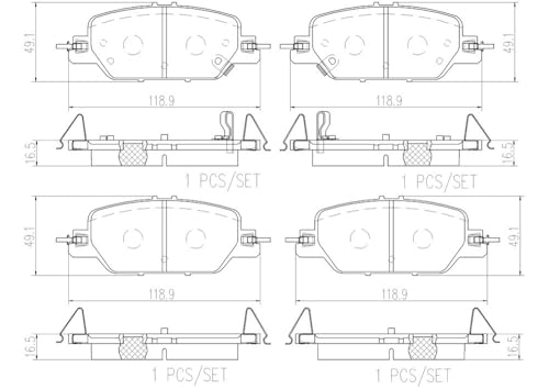 Brembo P28097N Premium Ceramic Rear Disc Brake Pad Set HONDA OE# 43022TLAA00