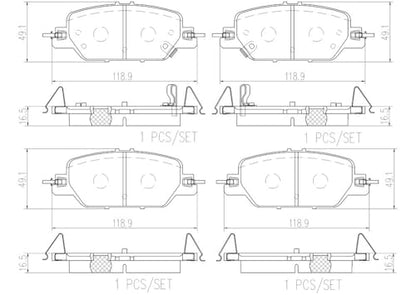 Brembo P28097N Premium Ceramic Rear Disc Brake Pad Set HONDA OE# 43022TLAA00