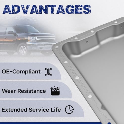Transmission Oil Pan with Drain Plug, Fit for Chevy GM 700R4, 4L60E, 4L65E Transmissions, OE GM 700R4, GM 4L60E, GM 4L65E - size: GM 700R4