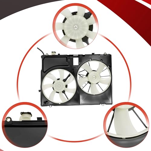 PartsFlow Radiator and Condenser cooling Fan Assembly For 2006 Toyota Sienna 621-066 - color: For Toyota Sienna