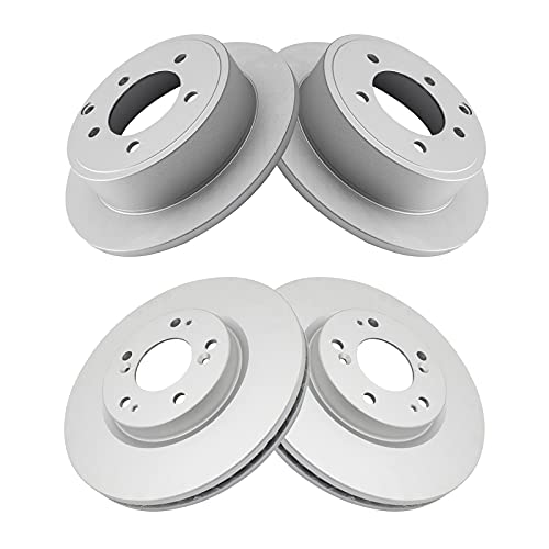 TRQ Front & Rear Brake Rotors Set Premium G-Coated - style: BKA14749