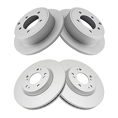 TRQ Front & Rear Brake Rotors Set Premium G-Coated - style: BKA14749