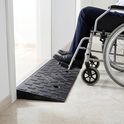 2 Pack 1.6'' Rise Rubber Curb Ramp, Heavy Duty, 11000 LBS Capacity - size: 1.6" H