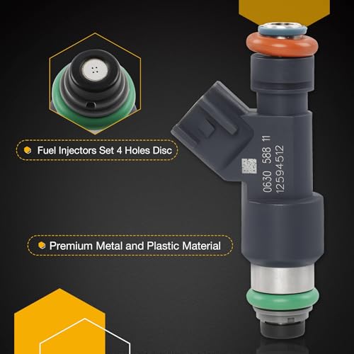 FJ977 Fuel Injector Set 8Pcs 4Holes, Compatible with 2007-2009 Chevrolet GMC Tahoe Suburban Avalanche Silverado Express 1500 Yukon Savana 1500 Sierra 1500 5.3L V8 Engine, Replace# 217-2436