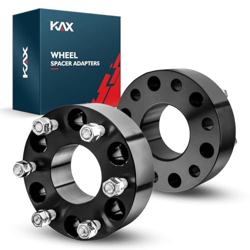 KAX 6x5.5 Lug-Centric Wheel Spacers 2 inch for Ram 1500 - color: Black, size: 2"thick/6x139.7/M14x1.5/78.1mm/2pcs