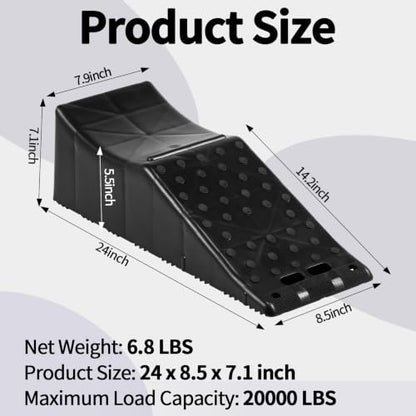 2 Piece Tandem Wheel Ramp, Portable Car Service Ramp, 5.5in Tire Lift Trailer Wheel Jack RV Flat Tire Ramp, for Routine Tire Replacement Repairs