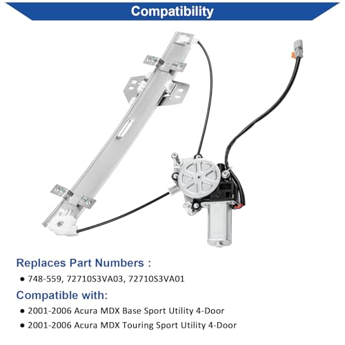 Obaee Window Regulator with Motor Rear Right Passenger Side, OE 748-559 - size: Rear Right Passenger Side