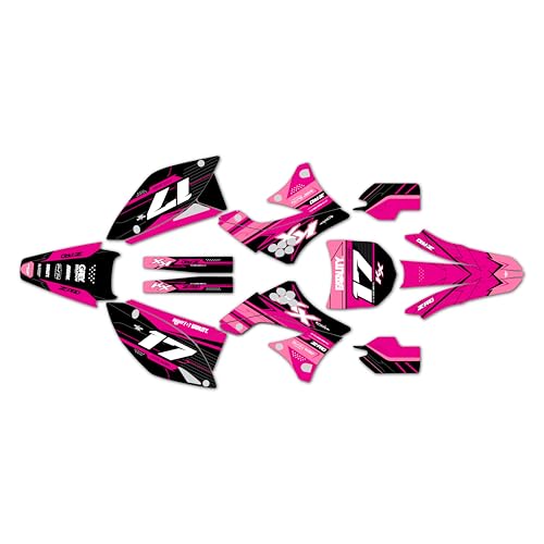 가와사키 KX 450F (2009-2011) Axis 시리즈 핑크 09mm 그래픽 키트 - 더트 바이크 맞춤형 레이싱 그래픽 데칼 스티커 키트, 플라스틱 없음 - color: 핑크, size: 9 Mil - Easy Go