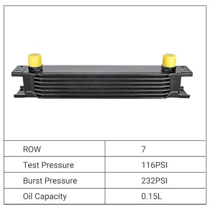 EVIL ENERGY 7 Row Oil Cooler, 10AN Engine Oil Cooler Universal - size: 7 Row