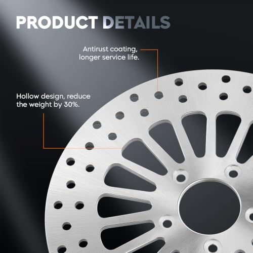 Silvery 11.8" Front Brake Rotors With Bolts Fit for Harley Davidson Touring - size: 2 Front Rotor