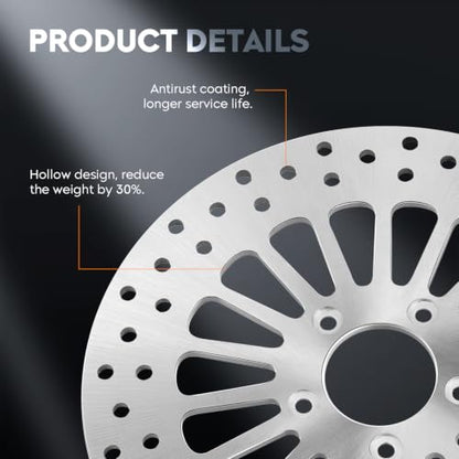 Silvery 11.8" Front Brake Rotors With Bolts Fit for Harley Davidson Touring - size: 2 Front Rotor
