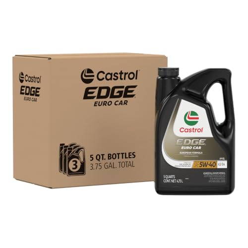 Castrol EDGE Euro 5W-40 A3/B4 Advanced Full Syn Motor Oil, 5 Qt, Pack of 3 - size: 5 Quarts, Pack of 3