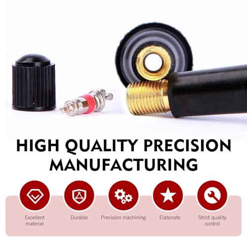 5 PCS Rubber Snap-In Tire Valve Stem, Durable TR413 Tubeless Valve Core Replacement, Universal Automotive Tire Valve Stem for Cars & Motorcycles - size: TR413