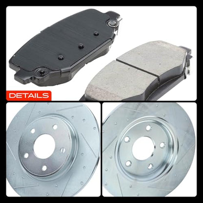A-Premium 12.91 inch (328mm) Rear Brake Rotors & Ceramic Pads Kit, 6-Pack - style: Rear Drilled and Slotted