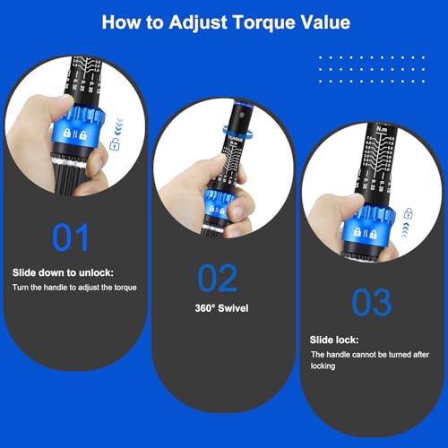 1/4" Drive Small Torque Wrench 1-8 Nm (8.85-70.8 in lb) ±3% Precision, Dual-Direction 72-Tooth Click Low Torque Wrench for Bicycle, Electronics, Small Engine Repair, and Delicate Fasteners - size: 1/4" 1-8nm