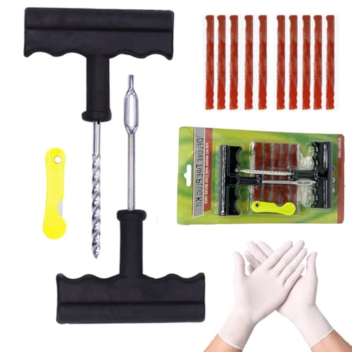 Tire Repair Kits, Car Tire Repair Kits, Tire Repair Strips, for Tubeless Tires, for Motorcycles, Trucks, Cars, Tractors, ATVs, Jeeps, ETC - size: 14pcs