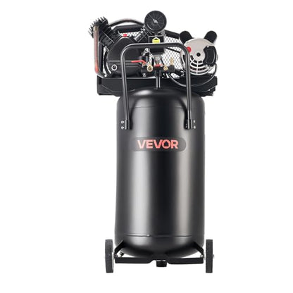 VEVOR 25-Gallon Air Compressor, 2HP 5.5 SCFM at 90PSI, Max 200PSI Pressure Oil-Lubricated Air Compressor Tank, Portable on Wheels for Auto Repair, Tire Inflation, Spray Painting, Woodwork Nailing 120V - size: 25 Gallon 200 PSI