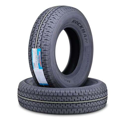 ROCKMAN Trailer Tire ST215/75R14 8-Ply Load Range D 108M Radial 11171, Set2 - size: ST215/75R14