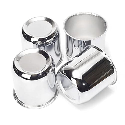 4Pcs 2.91" OD 2.95" H Push Through Trailer Wheel Center Cap for Rim - color: Chrome, size: 2.88" Hub 2.91" H