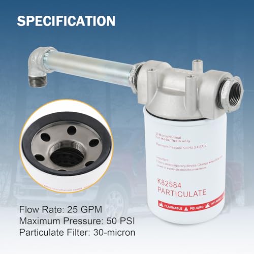 3/4 inches NPT Fuel Tank Filter Kit 30 Micron Spin-on Particulate Filter
