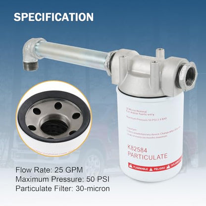 3/4 inches NPT Fuel Tank Filter Kit 30 Micron Spin-on Particulate Filter