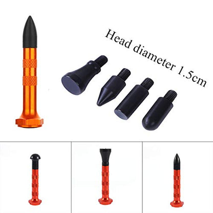 LadyRosian 28PCS Paintless Dent Removal Rods Stainless Steel Kit with Rubber Replaceable Heads Tool for Car Auto Body Dents Hail Damage Removal - color: B Rods