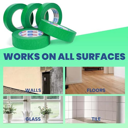 ADHES Green Masking Tape 0.7in x 55yds x 5rolls - size: 0.7in x 55yds